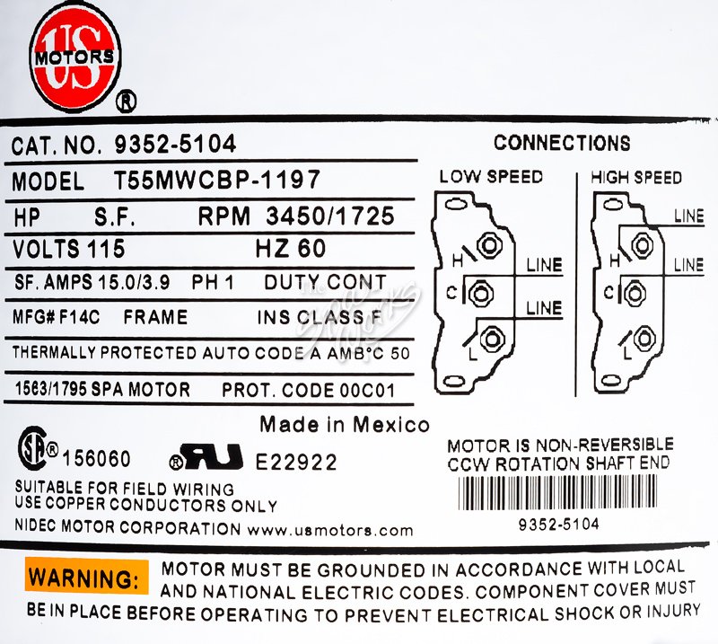 COLEMAN SPA AQUAFLO XP2, 1.5 HP, 2 SPEED, 115V, 48 FRAME ... caldera spa pump wiring diagram 