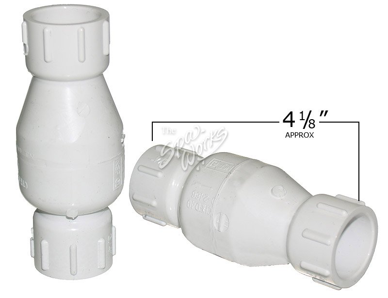 3/4 INCH PVC SPRING CHECK VALVE, 1/2 LB, WHITE The Spa Works
