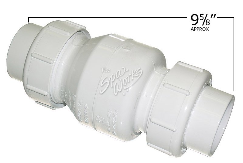 2 INCH PVC SWING CHECK VALVE, WITH UNION, WHITE The Spa Works