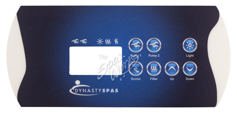Dynasty Spa Topside Overlay K-85 IN.XE 2 Pump With Dynasty Logo DYN14230 