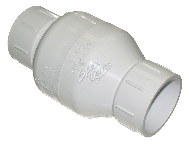 2 INCH PVC SPRING CHECK VALVE, 2 LB, WHITE | The Spa Works