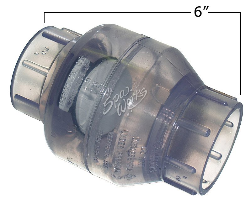 2 INCH PVC SWING CHECK VALVE, CLEAR | The Spa Works