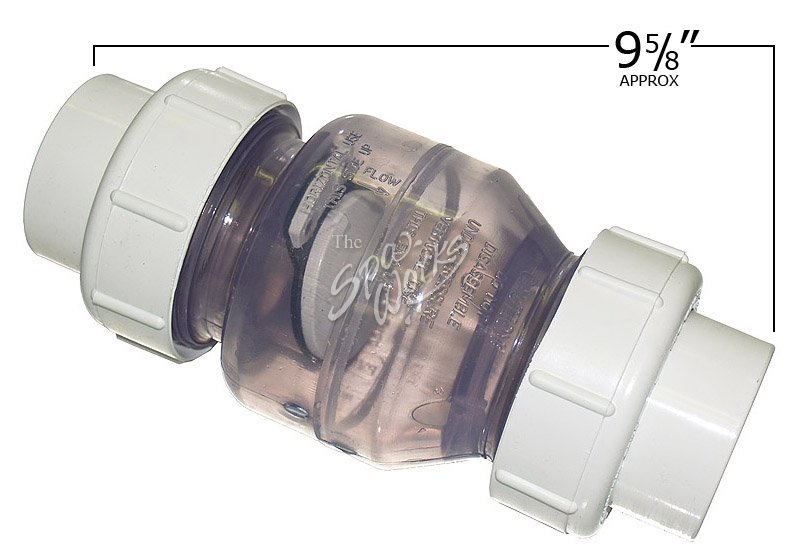 2 INCH PVC SWING CHECK VALVE, WITH UNION, CLEAR | The Spa Works
