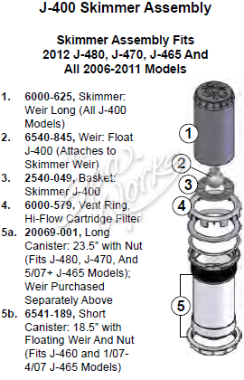 J-480 Filter J-470 2006-2011 J-465